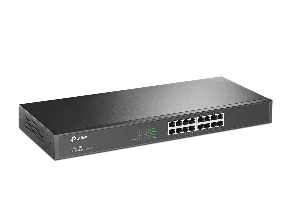 TP-Link TL-SG1016 network switch Unmanaged Gigabit Ethernet (10/100/1000) 1U Black