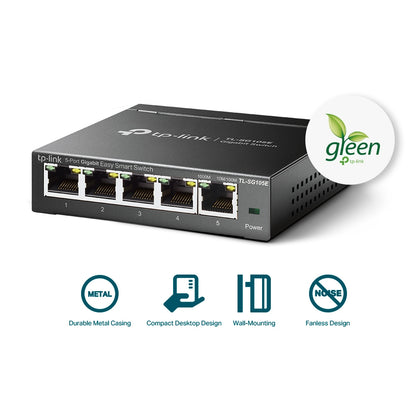 TP-Link TL-SG105E network switch Managed L2 Gigabit Ethernet (10/100/1000) Black