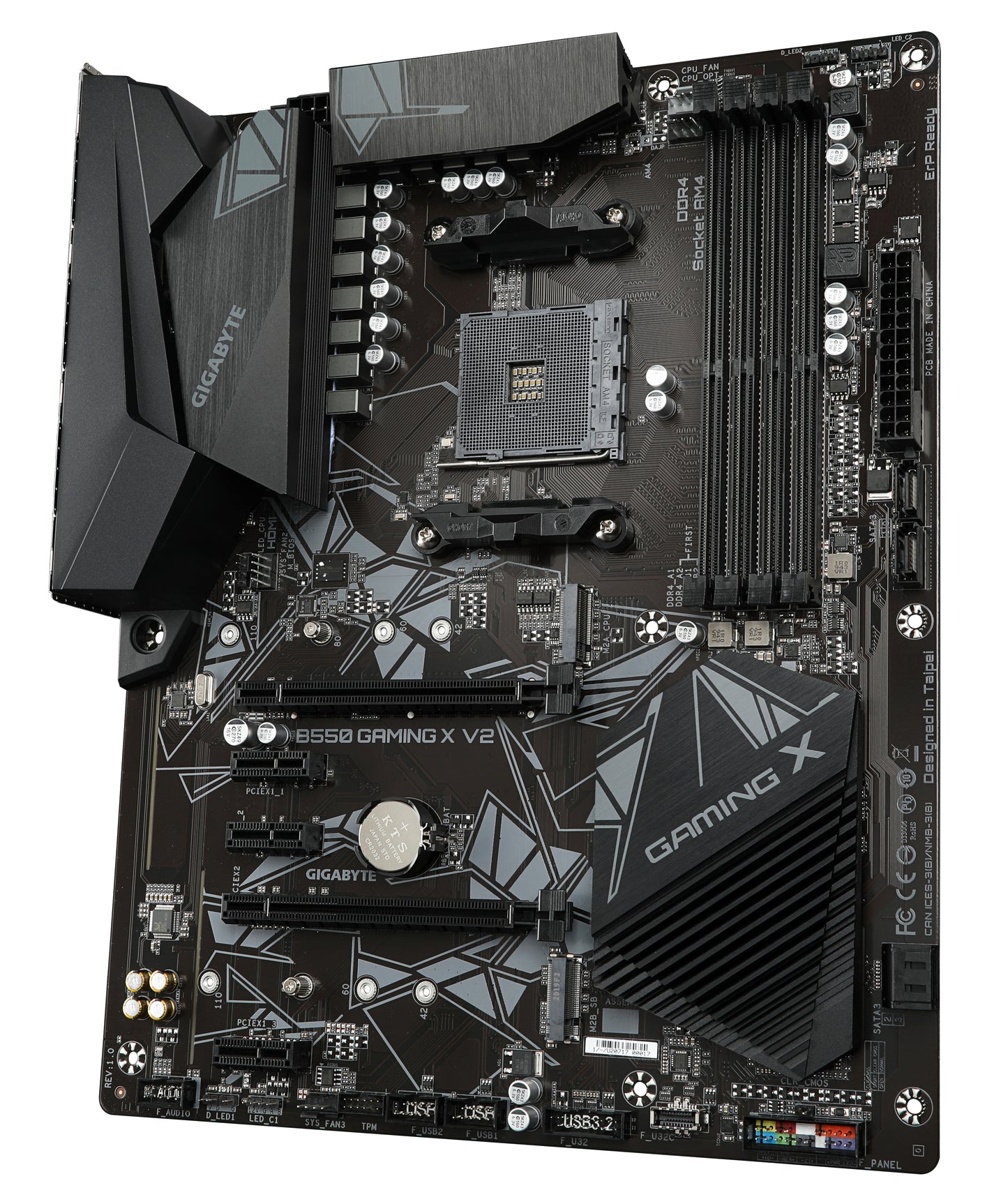 GIGABYTE B550 Gaming X V2 Motherboard - Supports AMD Ryzen 5000 Series AM4 CPUs, 10+3 Phases Digital Twin Power Design, up to 4733MHz DDR4 (OC), 2xPCIe 3.0 M.2, GbE LAN, USB 3.2 Gen1