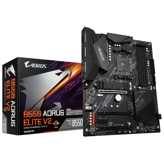 GIGABYTE B550 AORUS ELITE V2 Motherboard - Supports AMD Ryzen 5000 Series AM4 CPUs, 12+2 Phases Digital Twin Power Design, up to 4733MHz DDR4 (OC), 2xPCIe 3.0 M.2, 2.5GbE LAN, USB 3.2 Gen1