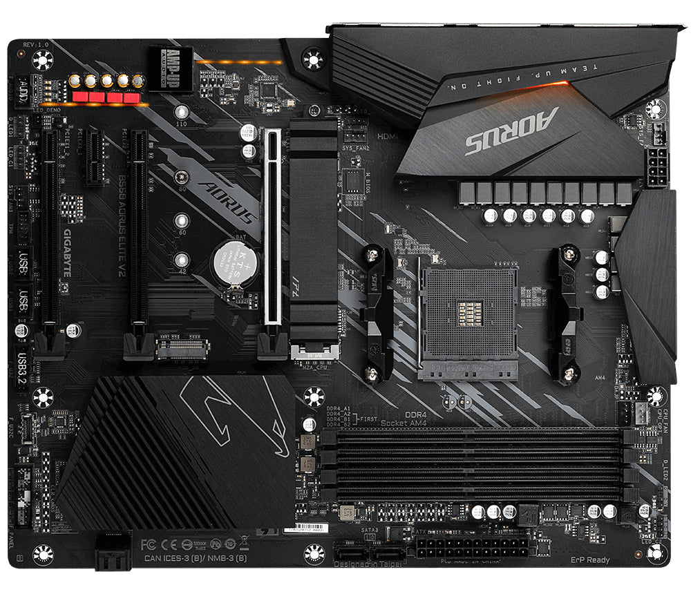 GIGABYTE B550 AORUS ELITE V2 Motherboard - Supports AMD Ryzen 5000 Series AM4 CPUs, 12+2 Phases Digital Twin Power Design, up to 4733MHz DDR4 (OC), 2xPCIe 3.0 M.2, 2.5GbE LAN, USB 3.2 Gen1