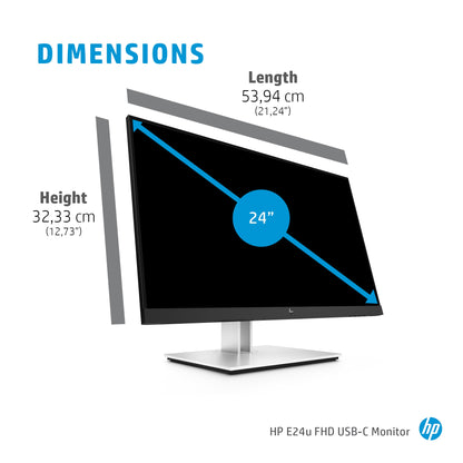 HP E24u G4 computer monitor 60.5 cm (23.8") 1920 x 1080 pixels Full HD LCD Black, Silver