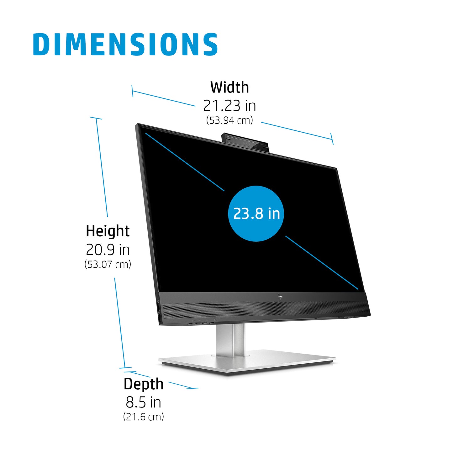 HP E24mv G4 computer monitor 60.5 cm (23.8") 1920 x 1080 pixels Full HD Black, Silver