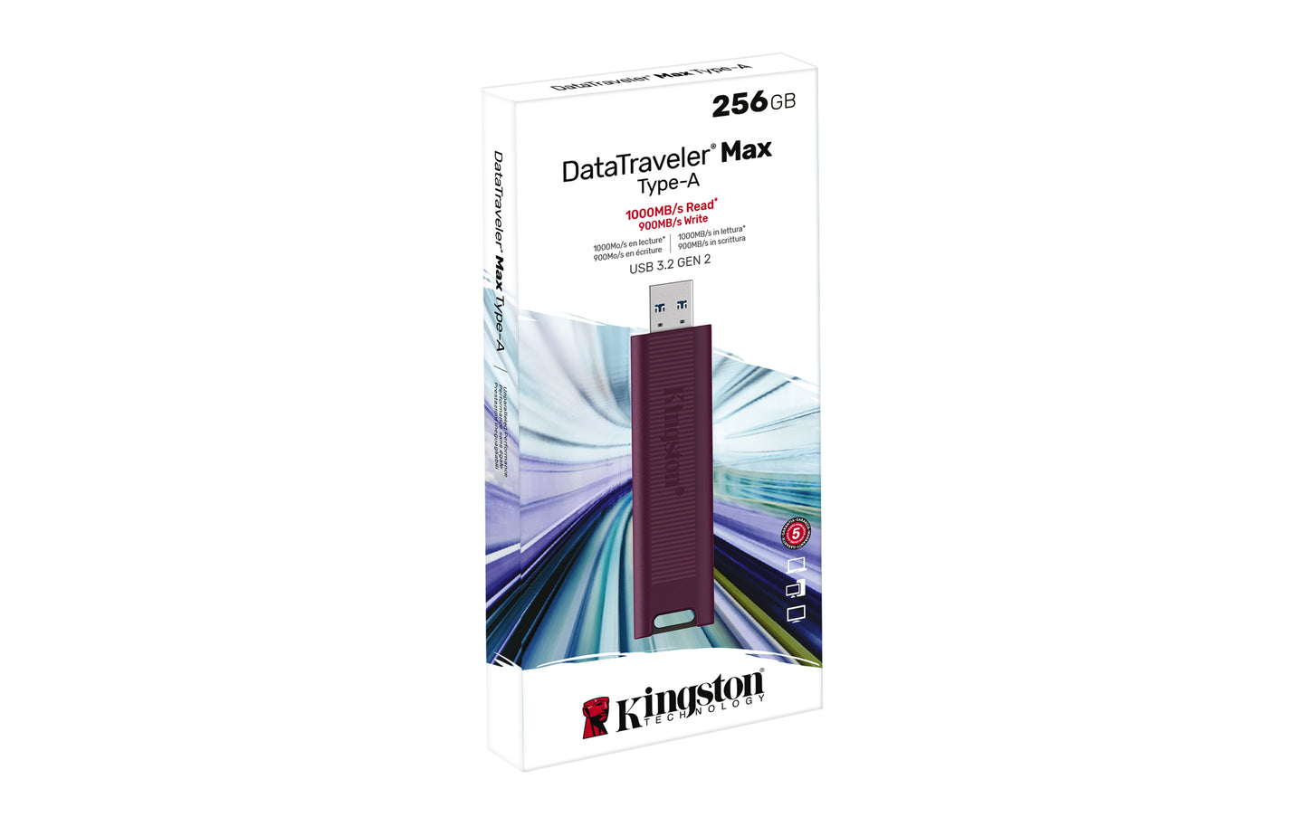 Kingston Technology DataTraveler 256GB Max Type-A 1000R/900W USB 3.2 Gen 2