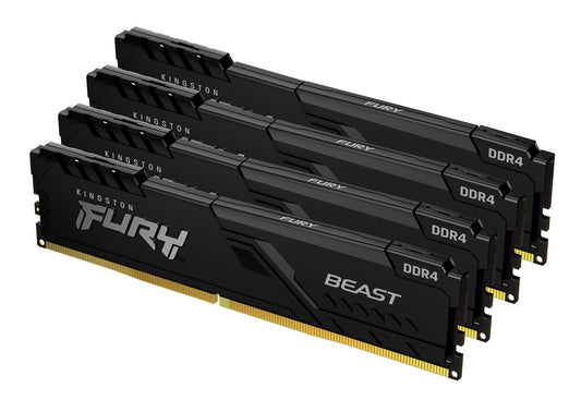 Kingston Technology FURY Beast 128GB 3200MT/s DDR4 CL16 DIMM (Kit of 4) Black