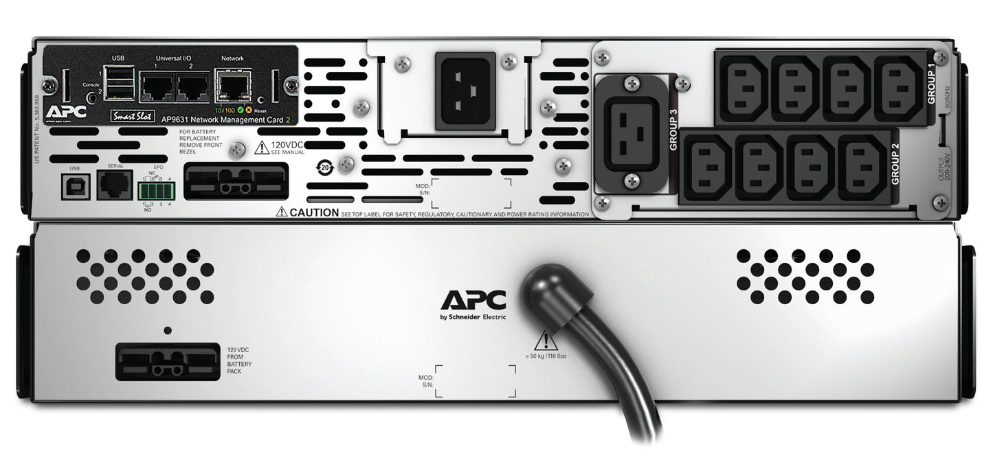 APC Smart-UPS X SMX3000RMHV2UNC - 3000VA, 8x C13, 1x C19 outlet, USB, expandable runtime, NMC