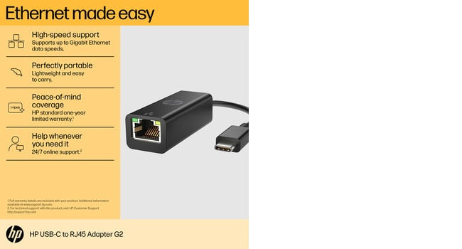 HP USB-C to RJ45 Adapter G2