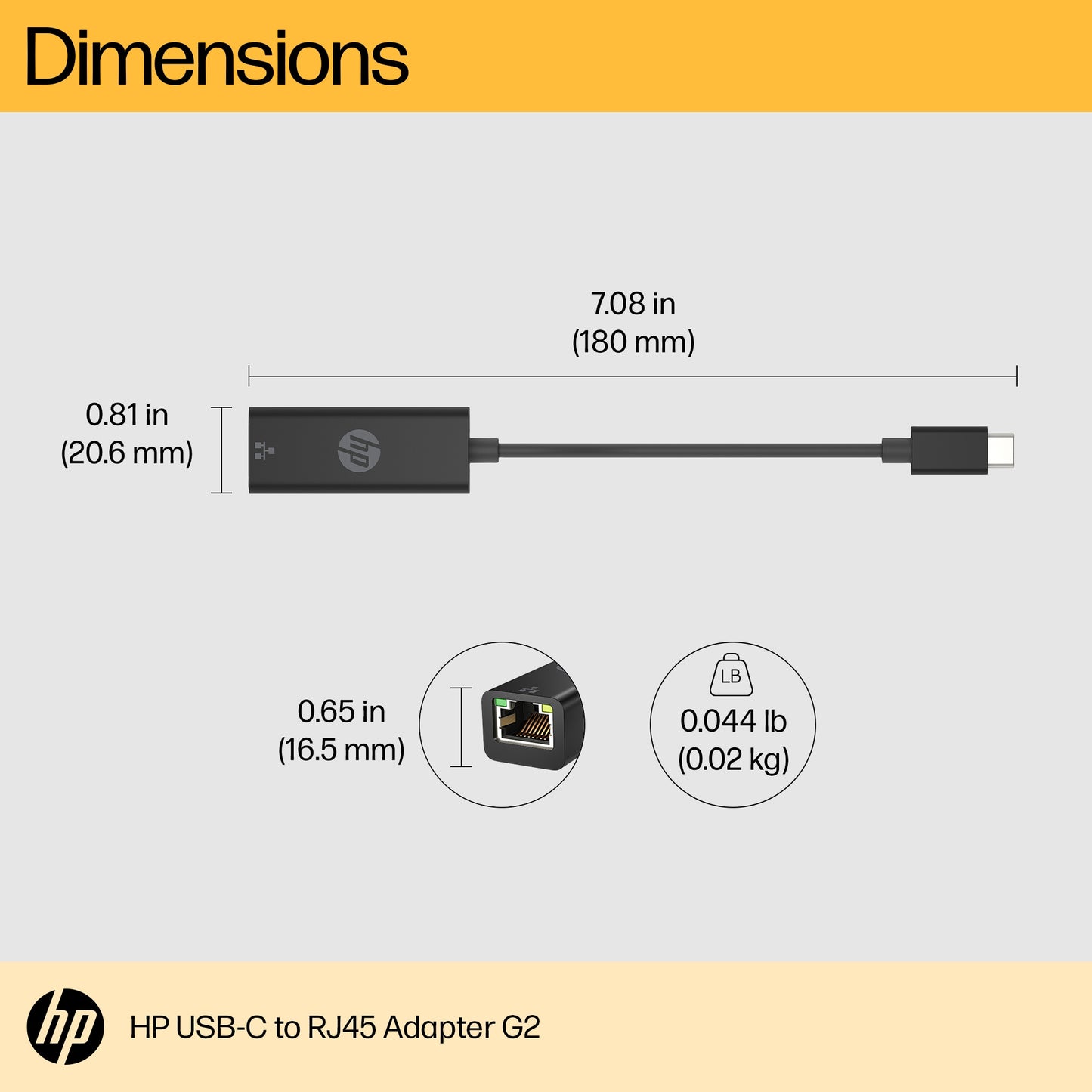 HP USB-C to RJ45 Adapter G2