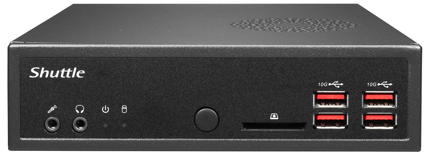 Shuttle XPC slim Barebone DH32U5, Intel i5-1135G7, 4x HDMI 2.0b 2x LAN, 2x COM, incl. VESA 24/7 permanent operation