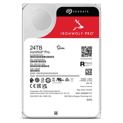 Seagate IronWolf Pro ST24000NT002 internal hard drive 24 TB 7200 RPM 512 MB 3.5" Serial ATA III