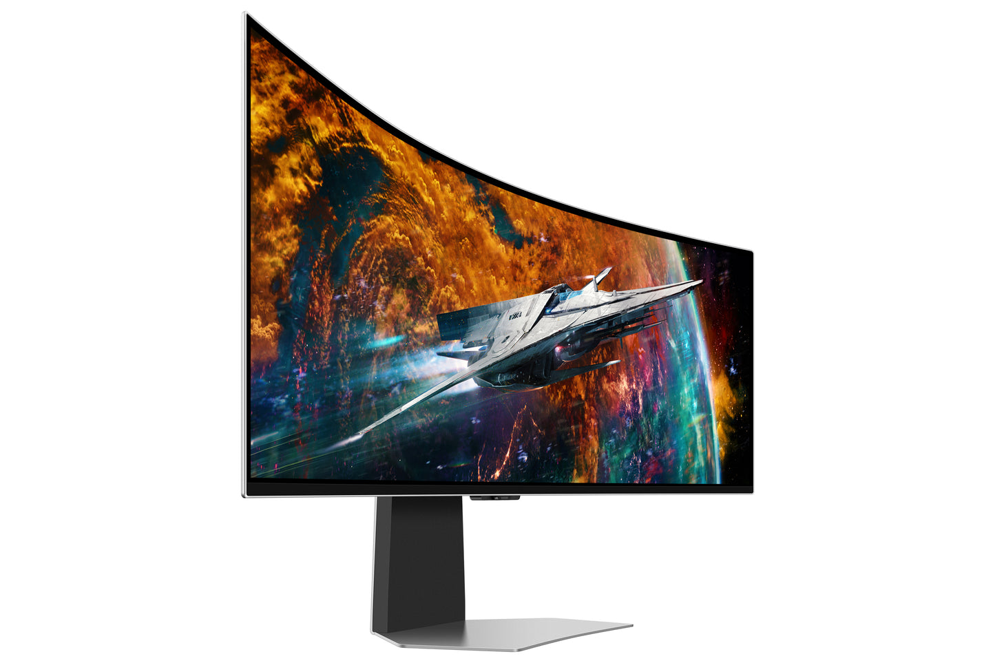 Samsung G95SC computer monitor 124.5 cm (49") 5120 x 1440 pixels Dual QHD OLED Silver