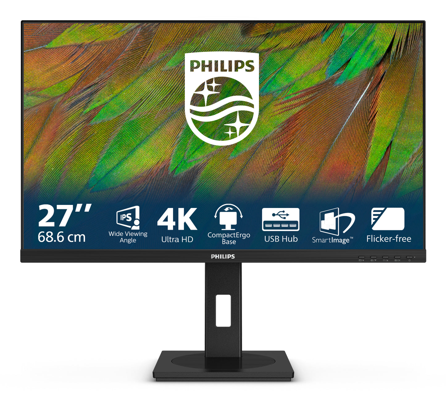 Philips 3000 series 27B1N3800/00 LED display 68.6 cm (27") 3840 x 2160 pixels 4K Ultra HD LCD Black