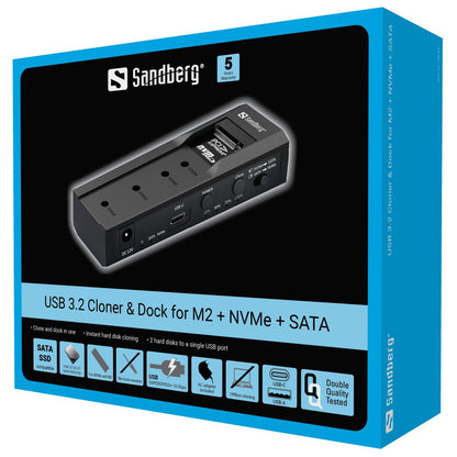 Sandberg USB 3.2 Cloner and Dock for M2 + NVMe + SATA