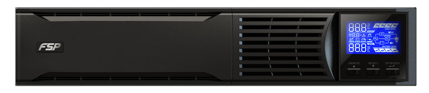 FSP Champ Rack 1K uninterruptible power supply (UPS) Double-conversion (Online) 1 kVA 900 W 3 AC outlet(s)