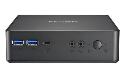 Shuttle XPC Nano PC NC40U, Intel Celeron 7305U, 1x HDMI, 1x DP,1xUSB-C/DP, 6x USB3.2, 1x 2.5" bay, 2x M.2, 1x LAN, RAID, 24/7 permanent operation, incl. VESA & Stand