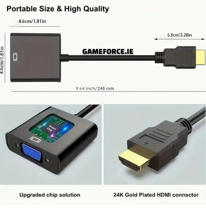 ARES HDTV TO VGA Adapter, Golden-Plated - TECHDIRECT GAMEFORCE.IE -  Ireland - Carlow - Dublin - Cork