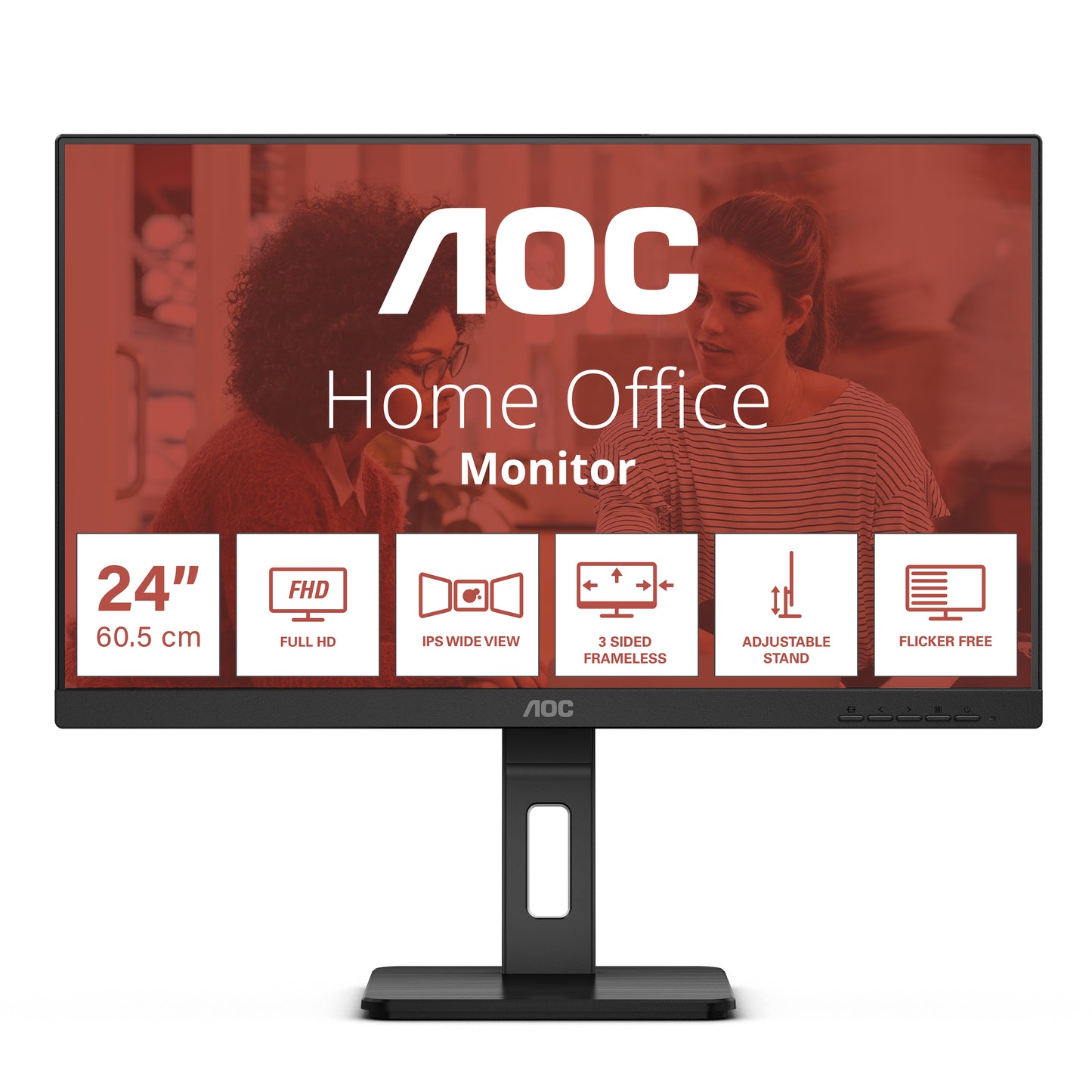 AOC E3 24E3QAF LED display 60.5 cm (23.8") 1920 x 1080 pixels Full HD LCD Black