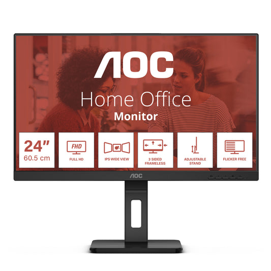 AOC E3 24E3QAF LED display 60.5 cm (23.8") 1920 x 1080 pixels Full HD LCD Black