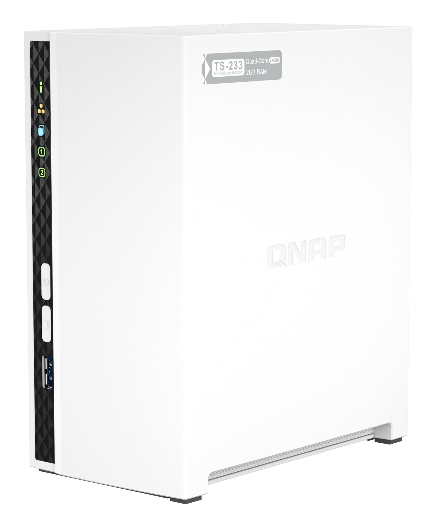 QNAP TS-233 NAS/storage server Tower ARM Cortex-A55 2 GB 0 TB QNAP QTS White