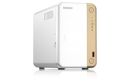 QNAP TS-262 NAS Tower Intel® Celeron® N4505 4 GB 0 TB QNAP QTS Gold, White