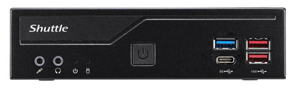 Shuttle Slim PC DH770 , S1700, 2x HDMI, 2x DP , 2x 2.5G LAN, 2x COM, 8x USB, 1x 2.5", 2x M.2, 24/7 permanent operation, incl. VESA