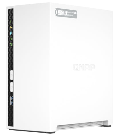 QNAP TS-233 NAS/storage server Tower ARM Cortex-A55 2 GB 0 TB QNAP QTS White