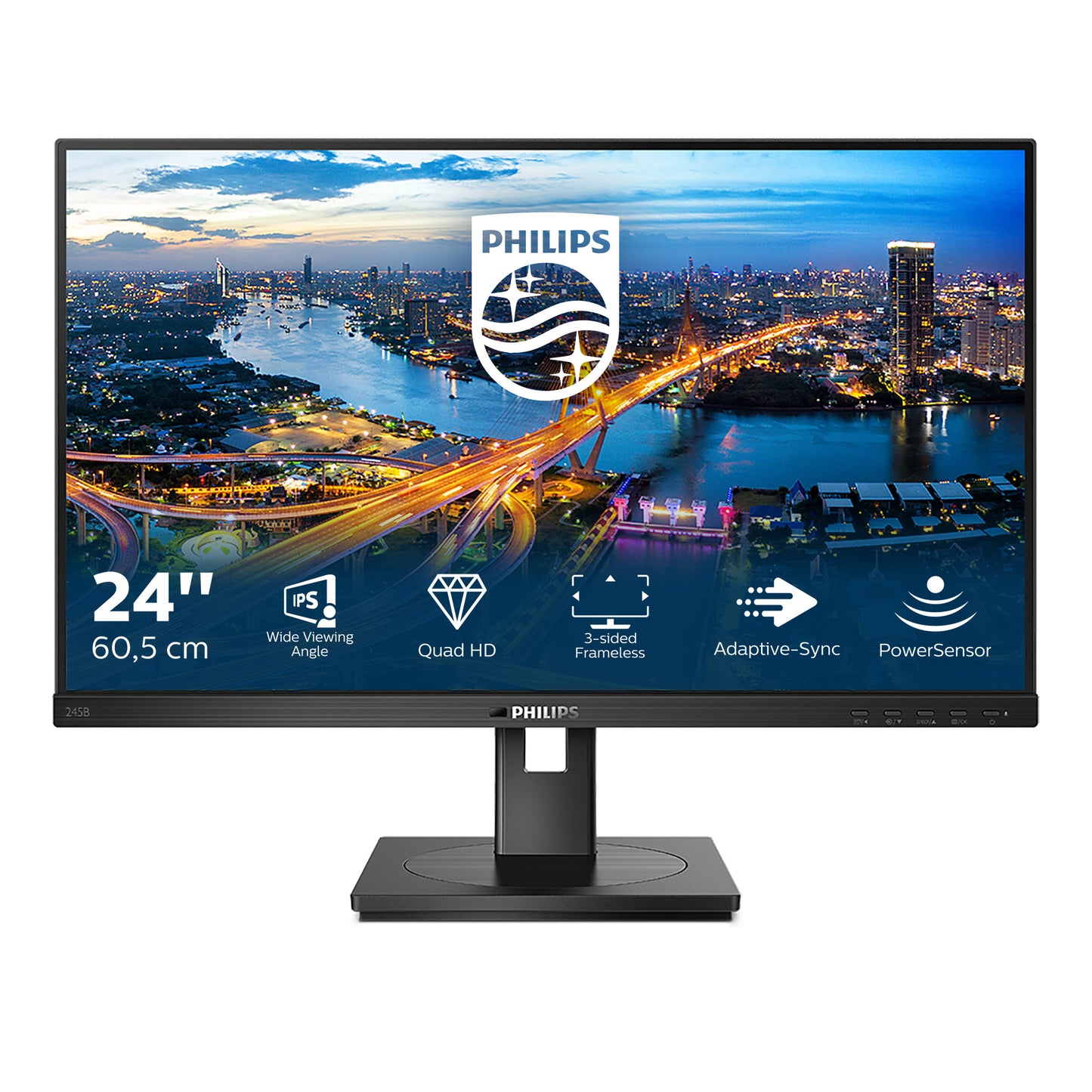 Philips B Line 245B1/00 LED display 60.5 cm (23.8") 2560 x 1440 pixels Quad HD Black