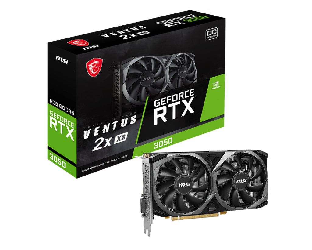 MSI VENTUS GEFORCE RTX 3050 2X XS 8G OC graphics card NVIDIA 8 GB GDDR6