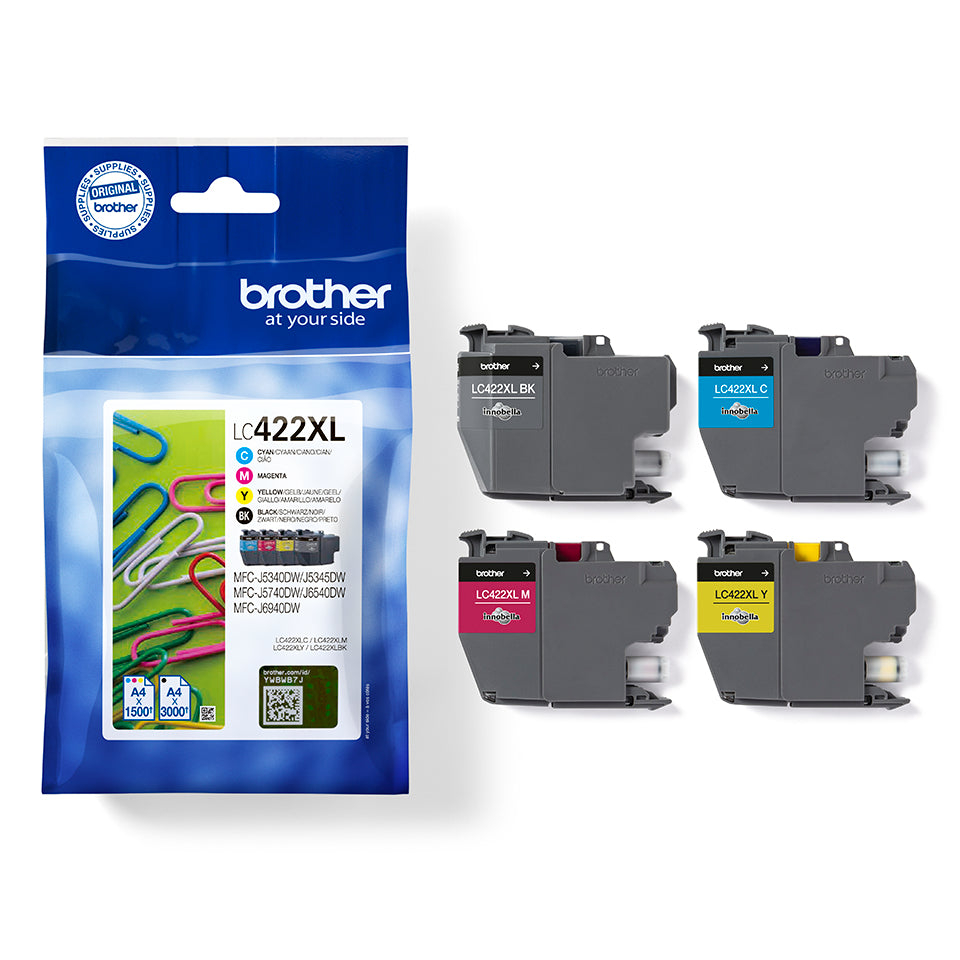 Brother LC422XLVAL ink cartridge 4 pc(s) Original Black, Cyan, Magenta, Yellow