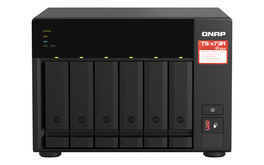 QNAP TS-673A NAS Tower Ryzen Embedded V1500B 8 GB DDR4 36 TB HDD QNAP Turbo System Black