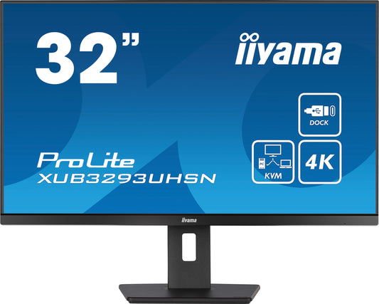 iiyama ProLite XUB3293UHSN-B5 computer monitor 80 cm (31.5") 3840 x 2160 pixels 4K Ultra HD LCD Black