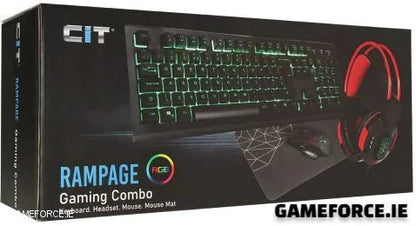 CiT Rampage RGB Gaming Keyboard, RGB Gaming Mouse, RGB Gaming Headset & Gaming Mouse Pad Combo Set 4 In 1 Bundle - TECHDIRECT GAMEFORCE.IE -  Ireland - Carlow - Dublin - Cork