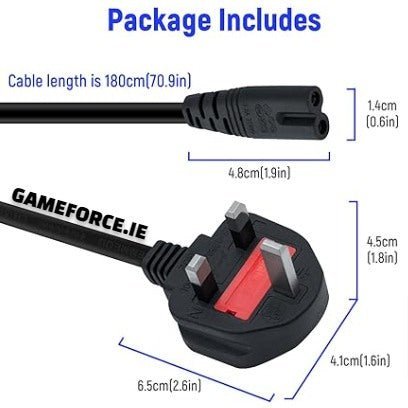 PC-LINK Figure 8 Power Cable  1.8 meter - TECHDIRECT GAMEFORCE.IE -  Ireland - Carlow - Dublin - Cork