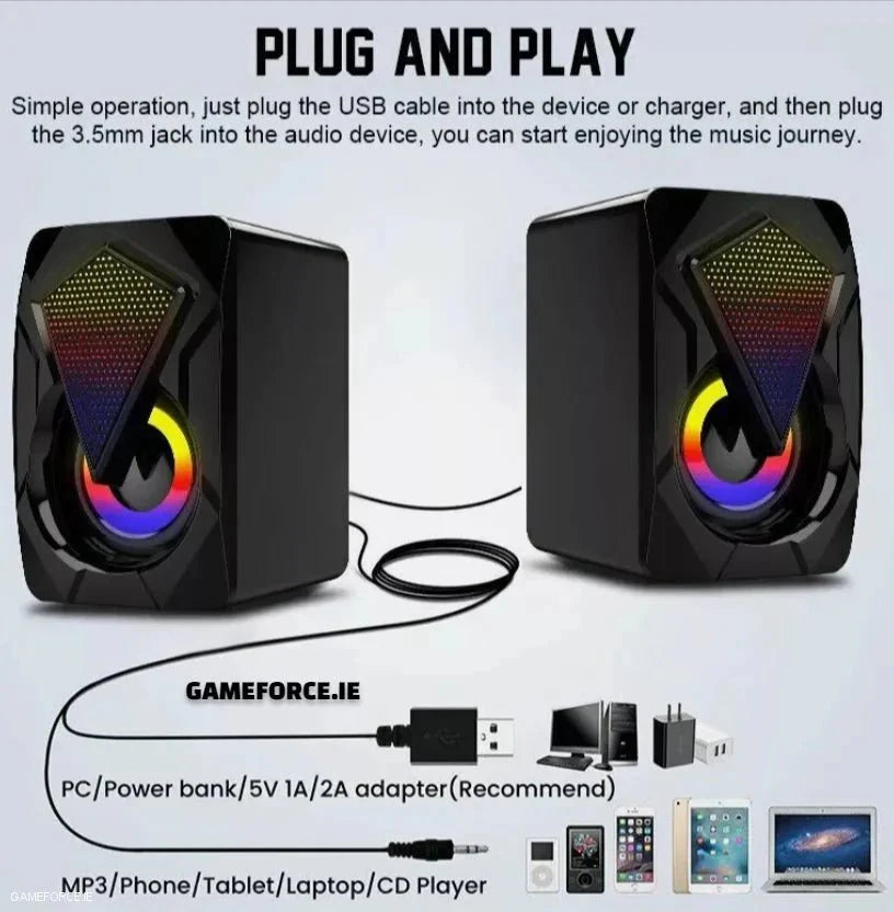 PC-LINK K10 Prime USB wired Gaming Speakers RGB - TECHDIRECT GAMEFORCE.IE -  Ireland - Carlow - Dublin - Cork